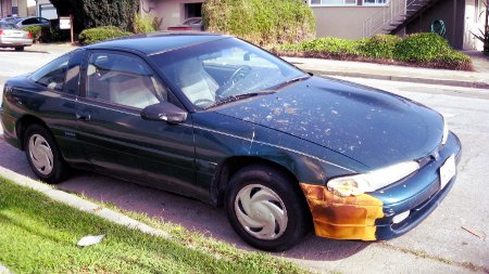 car after scraping and washing the outside